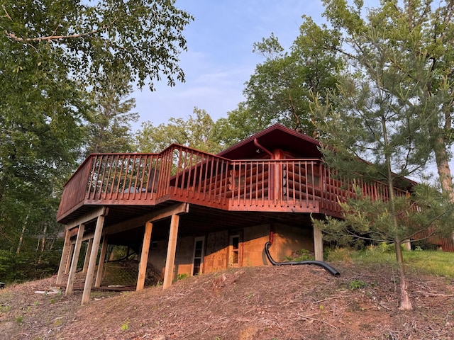 7520 Trophy Trl NW, Walker, MN 56484 - rear view of house with a wooden deck