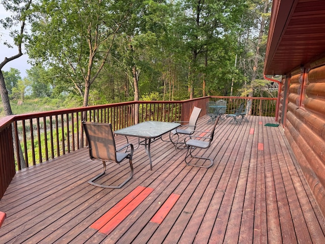7520 Trophy Trl NW, Walker, MN 56484 - wooden deck with outdoor dining space