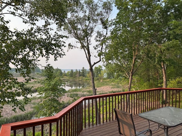 7520 Trophy Trl NW, Walker, MN 56484 - wooden deck featuring a water view