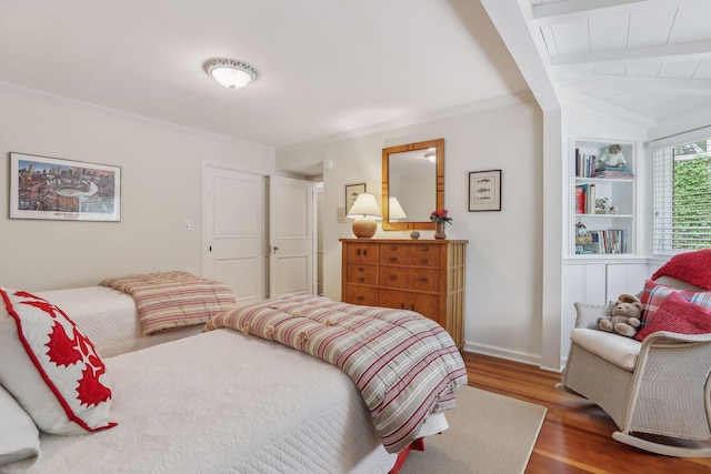 11155 Mill Run, Minnetonka, MN 55305 - bedroom featuring wood finished floors, crown molding, and beamed ceiling