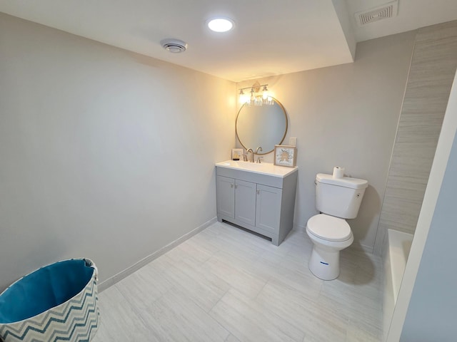 13801 Lake Street Ext, Minnetonka, MN 55345 - full bath with toilet, vanity, a bath, and baseboards
