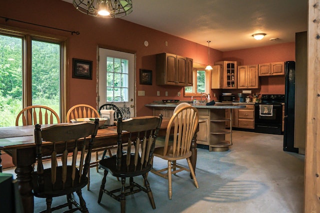 10804 Splithand Rd, Wildwood Twp, MN 55744 - dining area with concrete floors