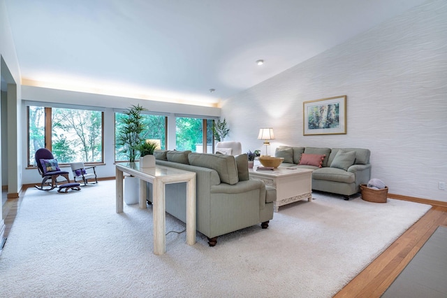 28647 State Highway 78, Otter Tail Twp, MN 56515 - living area featuring wood finished floors and lofted ceiling