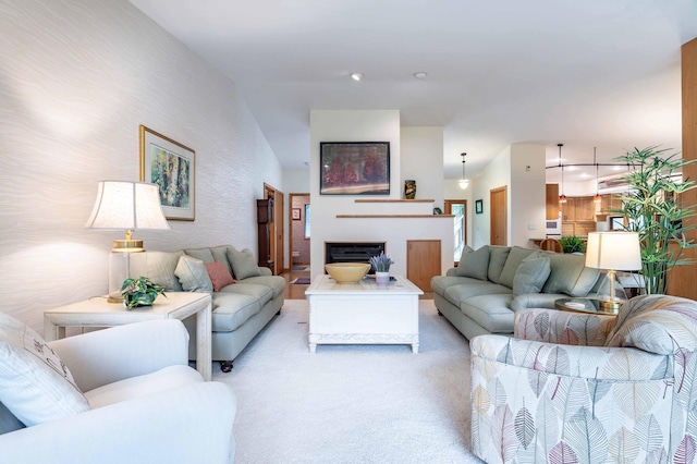 28647 State Highway 78, Otter Tail Twp, MN 56515 - living room with a fireplace and light carpet