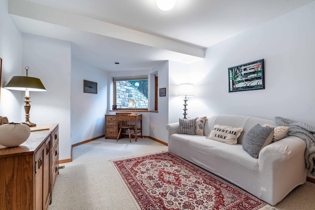 28647 State Highway 78, Otter Tail Twp, MN 56515 - living room featuring baseboards and light colored carpet
