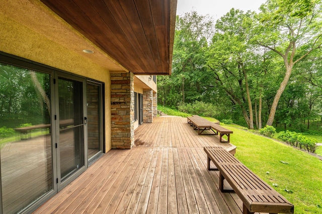 28647 State Highway 78, Otter Tail Twp, MN 56515 - wooden deck featuring a yard and view of scattered trees