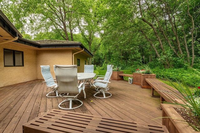 28647 State Highway 78, Otter Tail Twp, MN 56515 - wooden terrace with outdoor dining area
