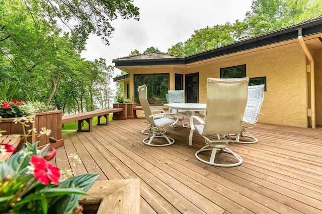 28647 State Highway 78, Otter Tail Twp, MN 56515 - wooden deck featuring outdoor dining area