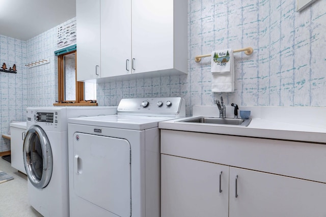 28647 State Highway 78, Otter Tail Twp, MN 56515 - washroom with cabinet space and washer and dryer