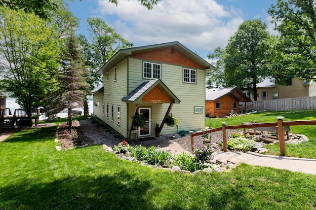 12088 Sylvan Dr SW, Pillager, MN 56473 - rear view of house with a deck