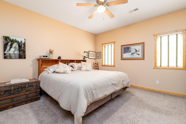 12088 Sylvan Dr SW, Pillager, MN 56473 - carpeted bedroom featuring baseboards and a ceiling fan