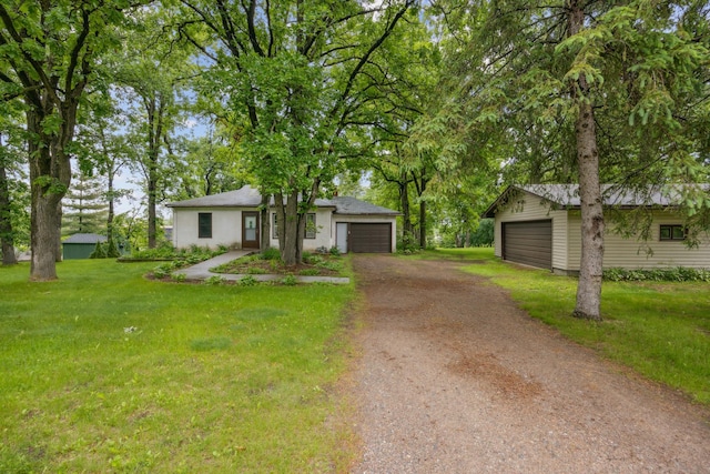 16584 River Rd, Green Prairie Twp, MN 56345 - view of front of house featuring a front lawn and a detached garage