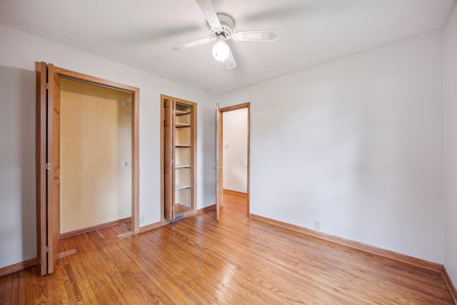 16584 River Rd, Green Prairie Twp, MN 56345 - unfurnished bedroom featuring light wood-type flooring and a ceiling fan