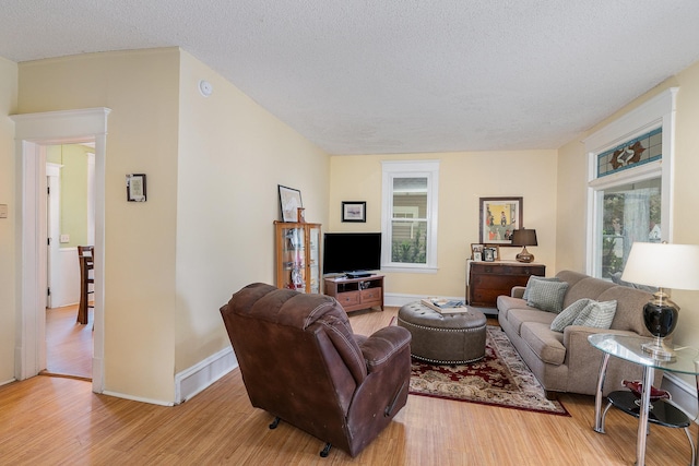 190 Annapolis St E, West Saint Paul, MN 55118 - living area featuring light wood-style flooring, plenty of natural light, and a textured ceiling