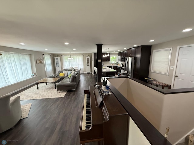 409 1st Ave E, Ada, MN 56510 - living room featuring recessed lighting and dark wood-style floors