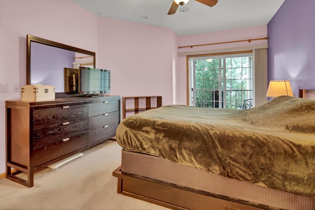 755 Hickory Way Unit 2, Lake City, MN 55041 - carpeted bedroom with access to exterior and a ceiling fan