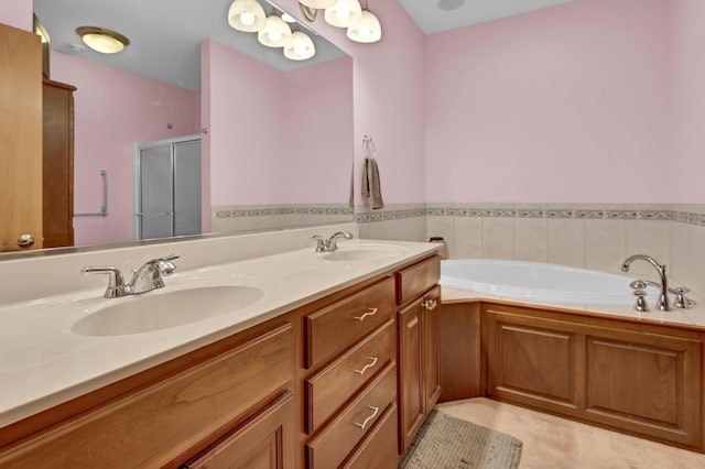 755 Hickory Way Unit 2, Lake City, MN 55041 - bathroom with a bath, double vanity, and a shower stall