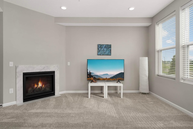 17983 Giants Way, Lakeville, MN 55044 - carpeted living room featuring a fireplace and recessed lighting