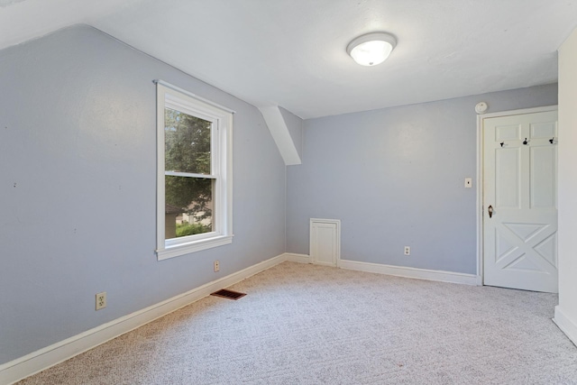 332 Riverside Dr NE, Saint Cloud, MN 56304 - additional living space with carpet floors and vaulted ceiling