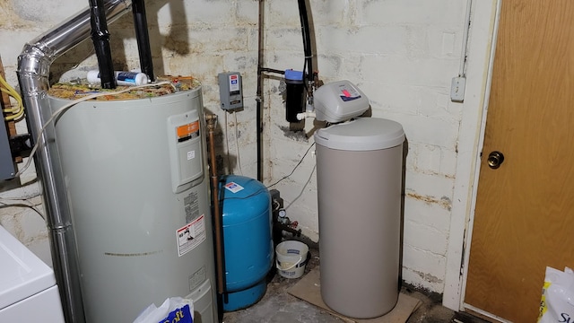 112 240th St N, Eglon Twp, MN 56549 - utility room featuring electric water heater