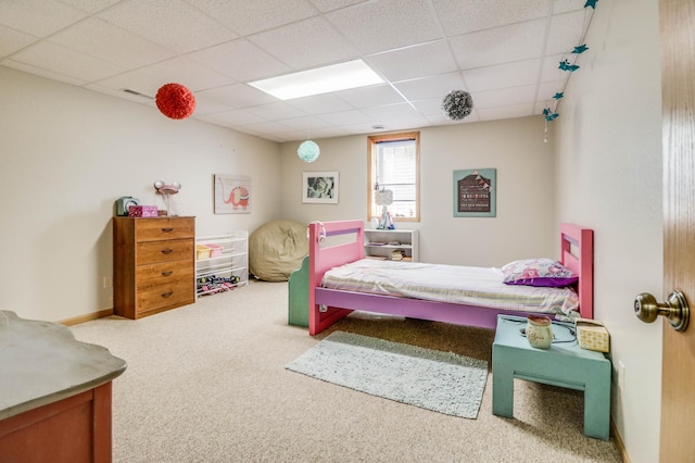 2607 Forest View Dr NE, Bemidji, MN 56601 - bedroom featuring carpet, a drop ceiling, and baseboards
