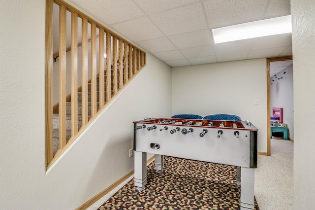 2607 Forest View Dr NE, Bemidji, MN 56601 - rec room with a drop ceiling and baseboards