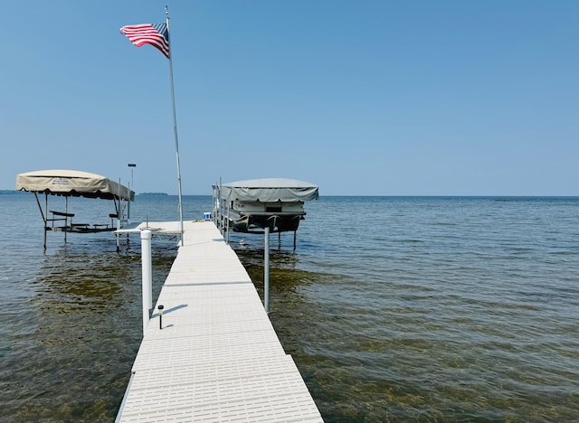 15127 Twilight Rd, Kathio Twp, MN 56359 - dock with boat lift and a water view