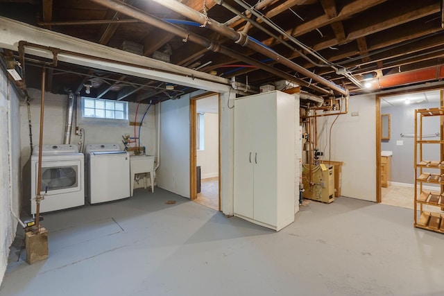 1173 Matilda St, Saint Paul, MN 55117 - below grade area featuring independent washer and dryer and a heating unit