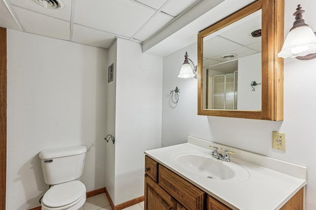 2225 Antler Lake Ct, Milltown, WI 54858 - bathroom featuring a drop ceiling and vanity
