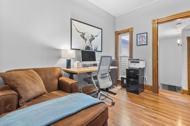 737 5th St E, Saint Paul, MN 55106 - home office featuring hardwood / wood-style floors and baseboards