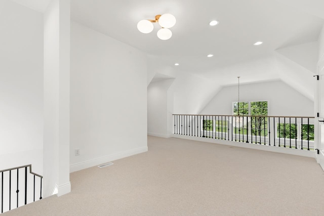 4603 Merilane Ave, Edina, MN 55436 - bonus room featuring carpet flooring, a chandelier, recessed lighting, and vaulted ceiling
