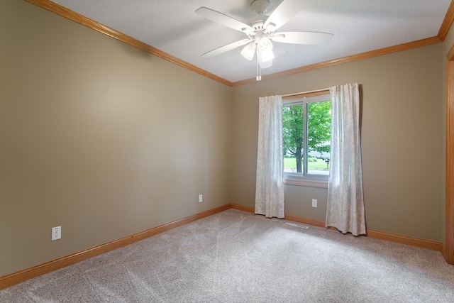 2131 111th Ln NW, Coon Rapids, MN 55433 - carpeted empty room with ornamental molding and a ceiling fan