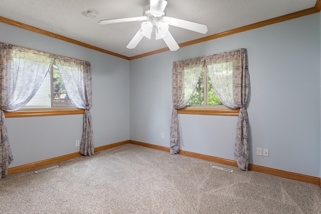 2131 111th Ln NW, Coon Rapids, MN 55433 - carpeted spare room with crown molding, a smoke detector, and ceiling fan