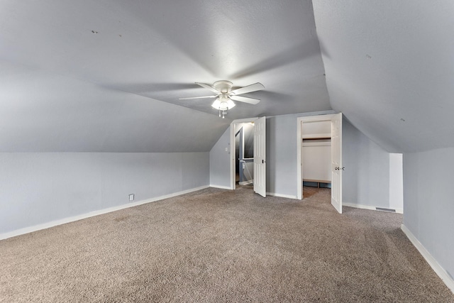 984 Iglehart Ave, Saint Paul, MN 55104 - additional living space featuring carpet flooring, lofted ceiling, and a ceiling fan