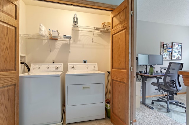 8475 121st Ave N, Champlin, MN 55316 - laundry room with washer and dryer and a desk
