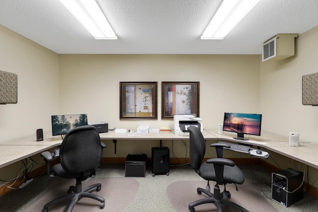 5650 Boone Ave N, New Hope, MN 55428 - carpeted home office featuring a textured ceiling