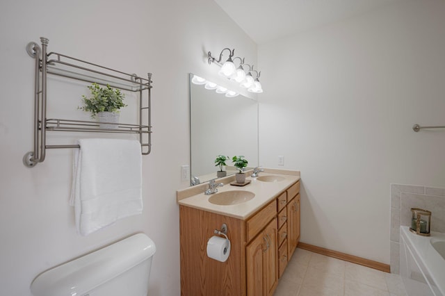 9165 Comstock Ln N Unit 106, Maple Grove, MN 55311 - full bathroom with double vanity, a bath, and tile patterned flooring