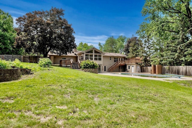 101 Sunset Dr S, Minnetonka, MN 55305 - rear view of property with a wooden deck, stairs, and a fenced backyard