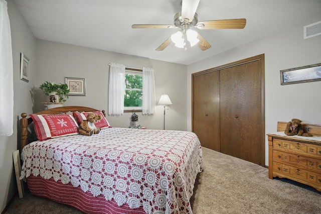 20128 554th St, Concord Twp, MN 55985 - bedroom featuring carpet floors, a closet, and ceiling fan