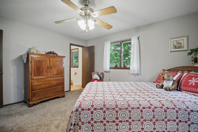 20128 554th St, Concord Twp, MN 55985 - bedroom with light colored carpet and a ceiling fan