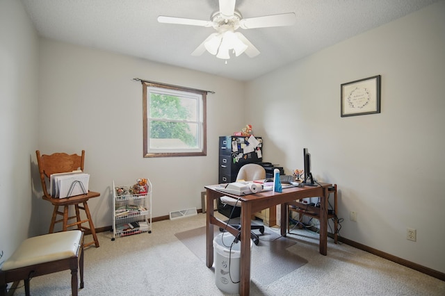 20128 554th St, Concord Twp, MN 55985 - office space with a ceiling fan and carpet floors
