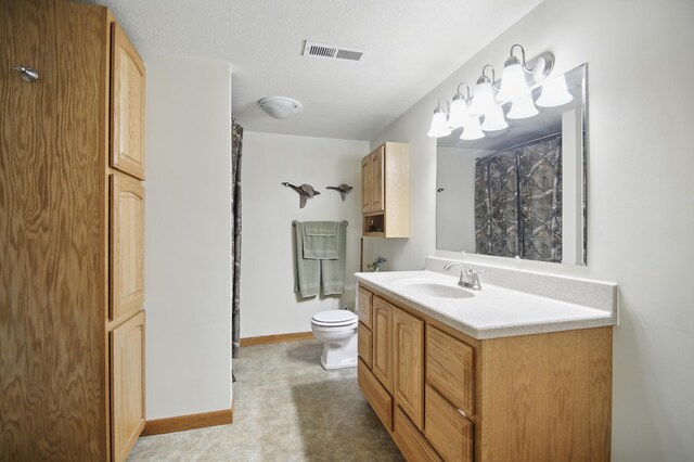 20128 554th St, Concord Twp, MN 55985 - full bathroom with vanity, a shower with shower curtain, and a chandelier