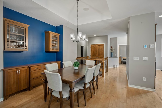 17365 Hanson Ct, Eden Prairie, MN 55347 - dining area featuring a chandelier, light wood-style flooring, and recessed lighting