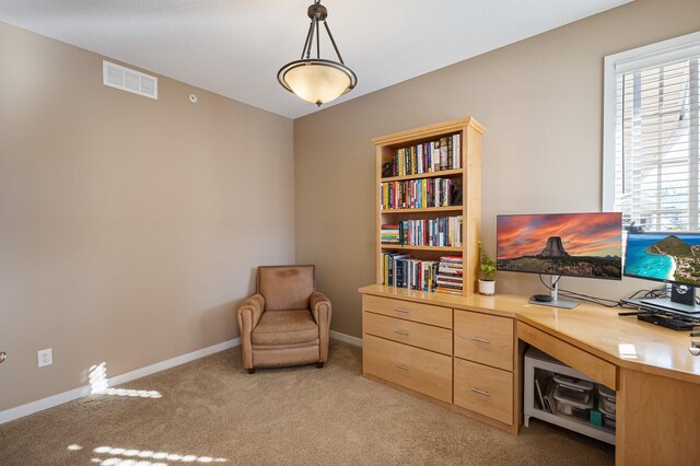 17365 Hanson Ct, Eden Prairie, MN 55347 - office area featuring light carpet and baseboards