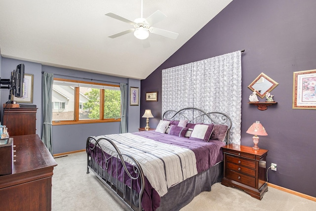 4426 Lakeshore Ter, Eagan, MN 55122 - carpeted bedroom with ceiling fan and high vaulted ceiling