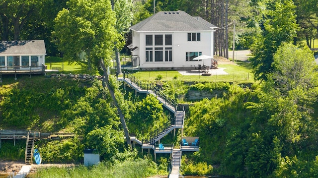 10460 Kismet Isle, Chisago Lake Twp, MN 55013 - view from above of property with a tree filled landscape