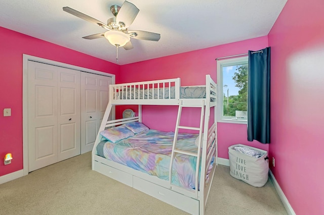 10460 Kismet Isle, Chisago Lake Twp, MN 55013 - bedroom featuring carpet flooring, a ceiling fan, and a closet