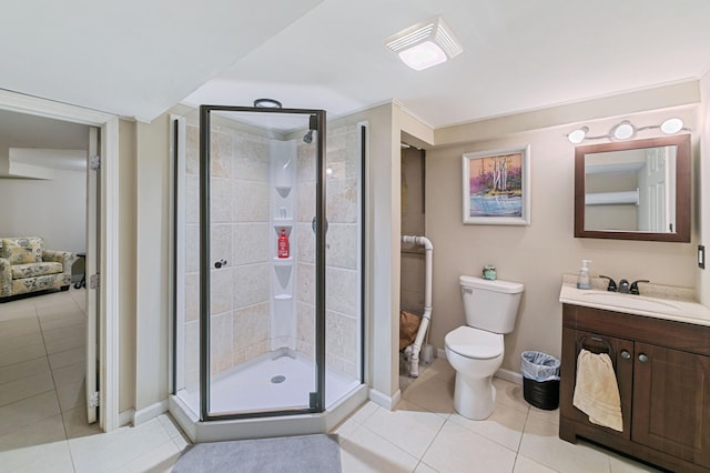 10460 Kismet Isle, Chisago Lake Twp, MN 55013 - full bath featuring tile patterned floors, vanity, and a shower stall