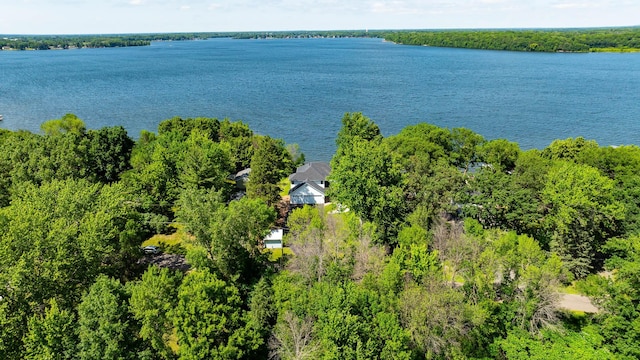 10460 Kismet Isle, Chisago Lake Twp, MN 55013 - drone / aerial view of a nearby body of water and a heavily wooded area