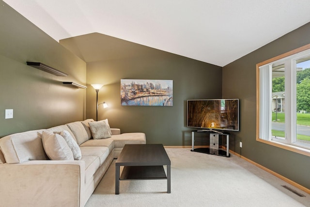 22087 Jasmine Way, Rogers, MN 55374 - living room with lofted ceiling, plenty of natural light, and carpet floors